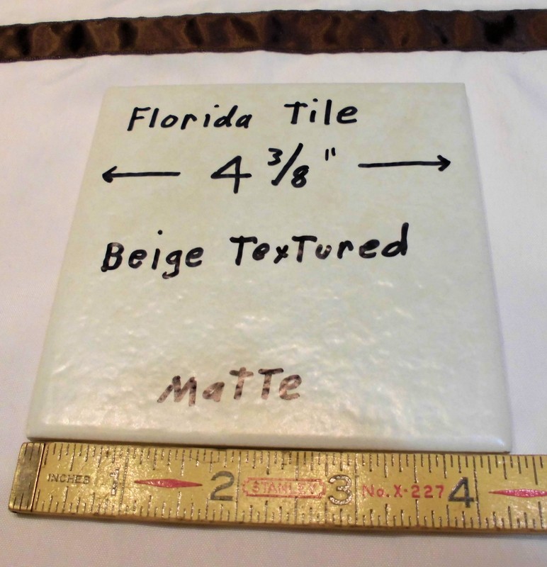1 pc. Ceramic Tile *Beige Textured Matte* 4-3/8″ by florida Co. Little Bumps