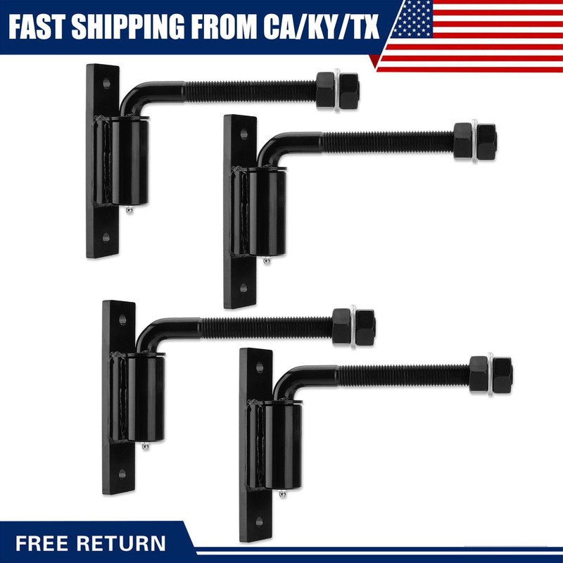 4 Pack Bolt on 3/4″ J-Bolt Gate Hinge Heavy Duty 7″ Adjustable Barrel 1100 lbs