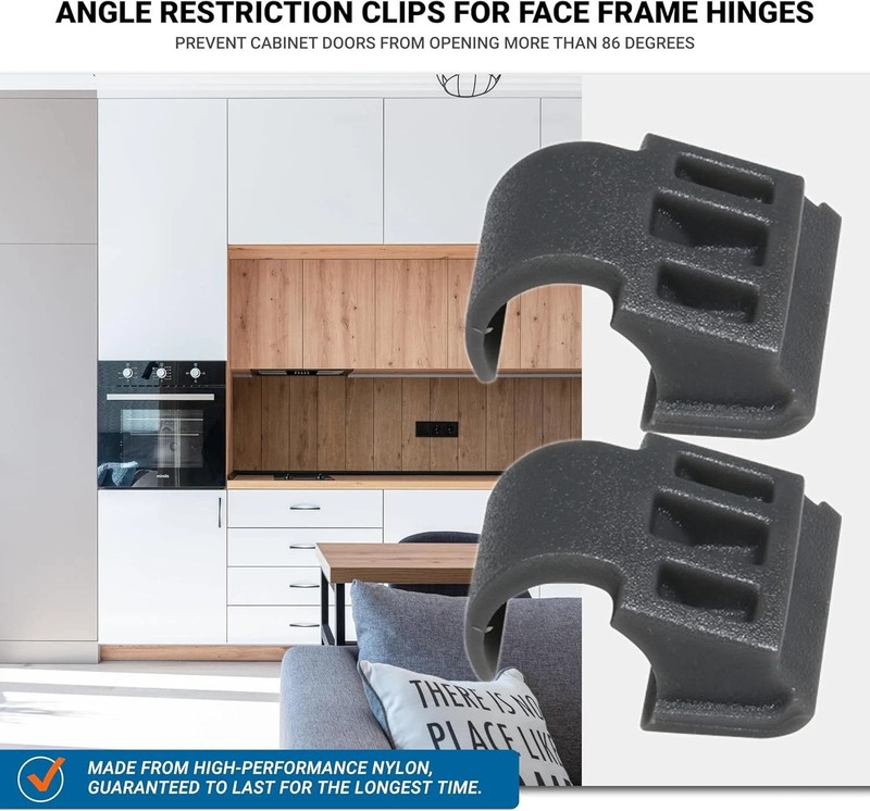 10 Pack Rok Hardware Angle Restrictor Restriction Clips for Face Frame Gray gallery