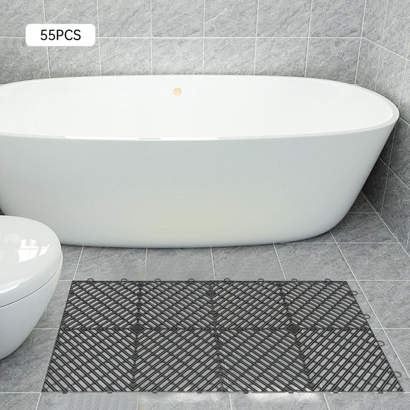 New Interlocking Garage Floor Tiles 25/55 PCS Deck 12"x12" Snow Water Drainage gallery