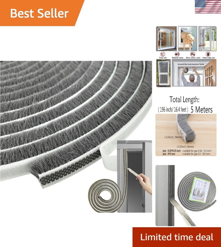 16.5ft Self-Adhesive Weather Stripping Seal for Energy-Efficient Windows & Doors