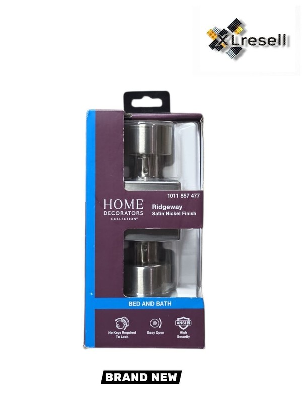 Home Decorators Collection Ridgeway Satin Nickel Privacy Bed/Bath Door Knob