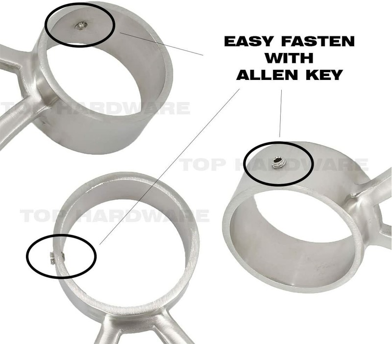 Combination Bar Foot Rail Brackets Kit - 2" OD Brushed Stainless Steel Tubing gallery