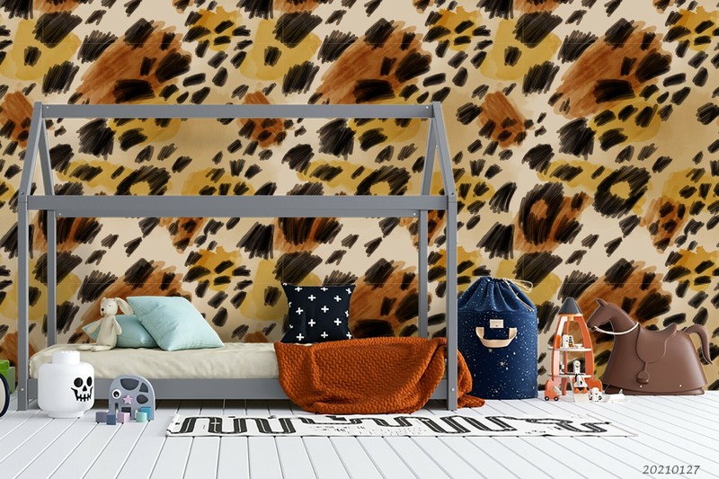 3D Leopard Print Wallpaper Wall Mural Removable Self-adhesive Sticker1425