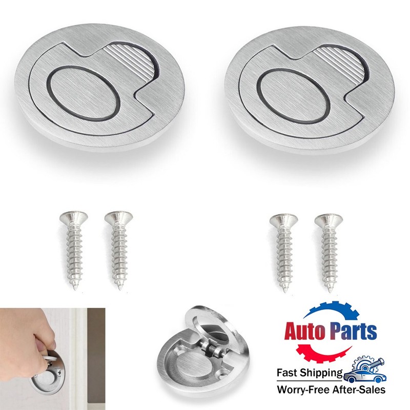 2Pcs Flush Pull Ring Handles Pull Recessed Furniture Handle 304 Stainless steel