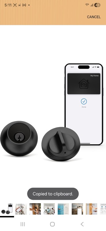 Level Lock+ Deadbolt Smart Lock Apple Home Keys App iOS/Android Matte Black NEW gallery