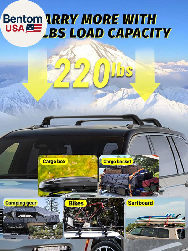 Roof Rack Cross Bars Compatible with Grand Cherokee L 2021-2025 and 2022-2025 Gr gallery