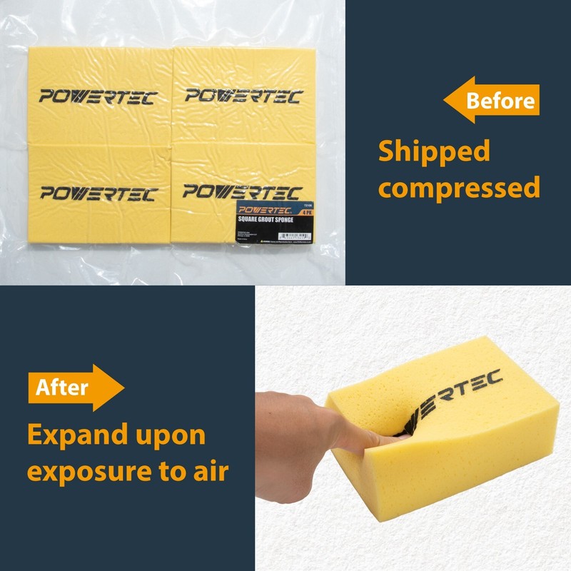 Large Square Grout Sponge – Professional Tile Grout Removal Cleaning Sponge, 4PK gallery