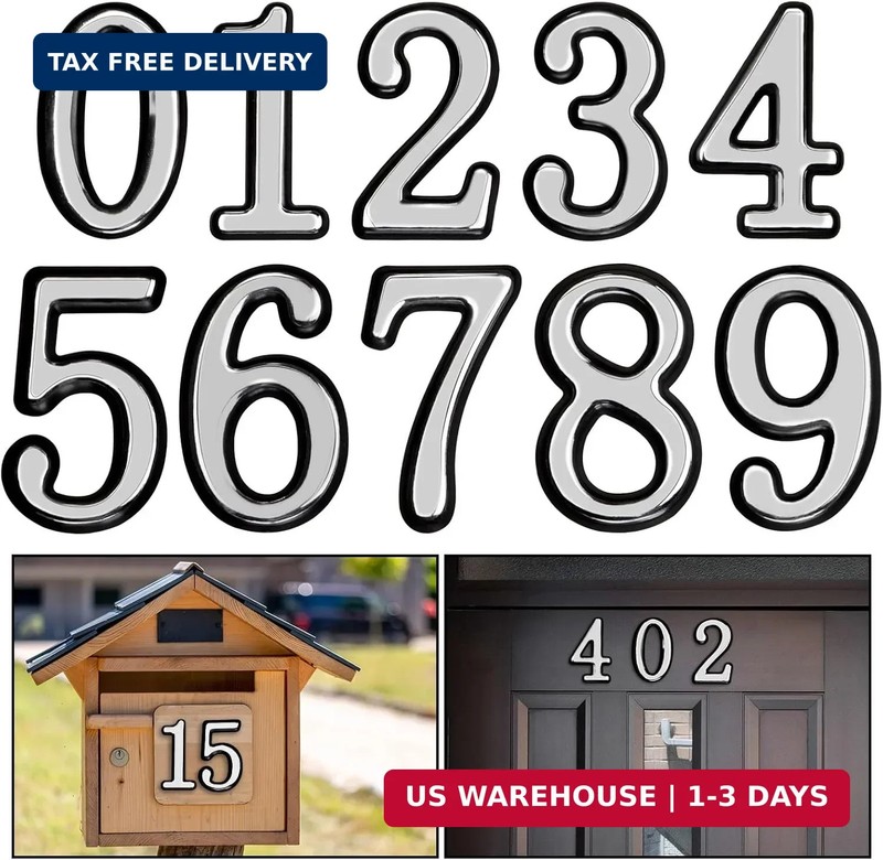 30 PCS House Numbers for Outside – 3 Sets of 0-9 Adhesive Mailbox Numbers, 2 Inc
