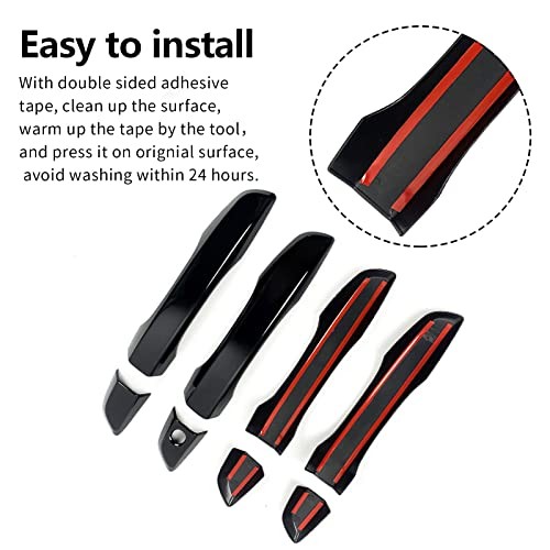 Door Handle Covers Trim Compatible 10th Gen Civic No Smart keyhole Glossy Black gallery