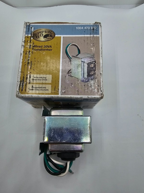 Hampton Bay Wired 30VA Transformer Model 130 for Door Chime 120VAC 1004473062