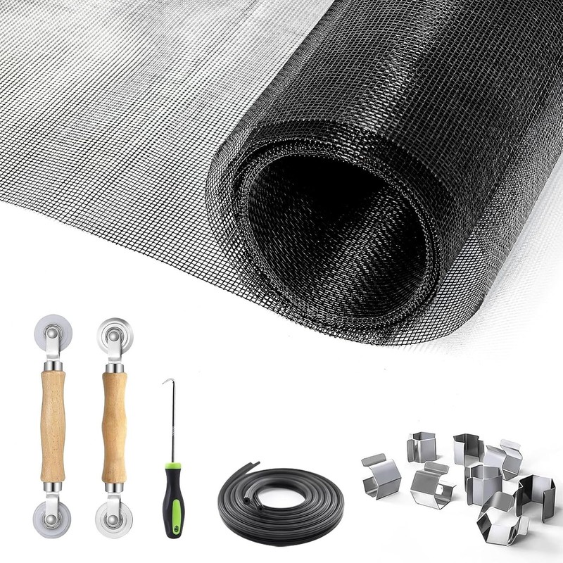 All-in-One Window Screen Kit with 59x106 Mesh, Roller, Clips for Quick Repairs gallery