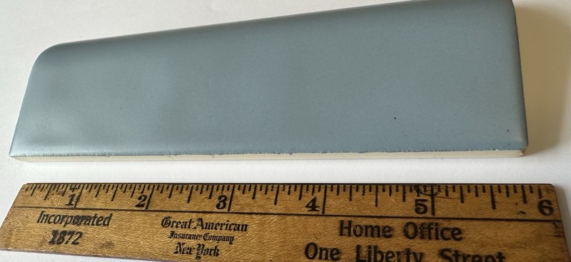 1 pc. "Matte Medium Blue" Ceramic Radius Bullnose Trim by Florida Tile Co. Bumpy gallery