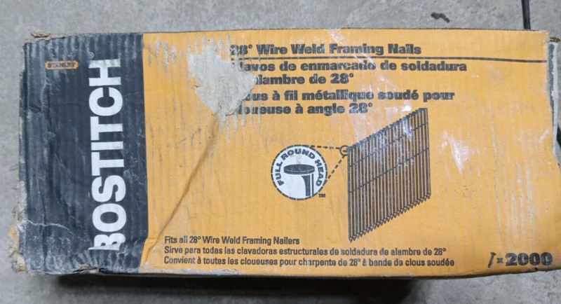 Bostitch 3-Inch Wire Weld Framing Nails – 0.131 – 2000pcs – S10D131