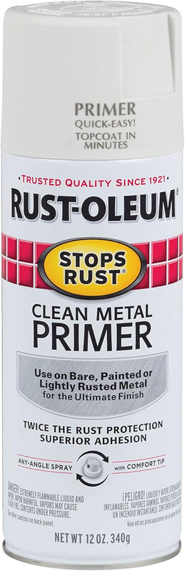 7780830 Stops Rust Clean Metal Primer Spray, 12 Oz, Flat White