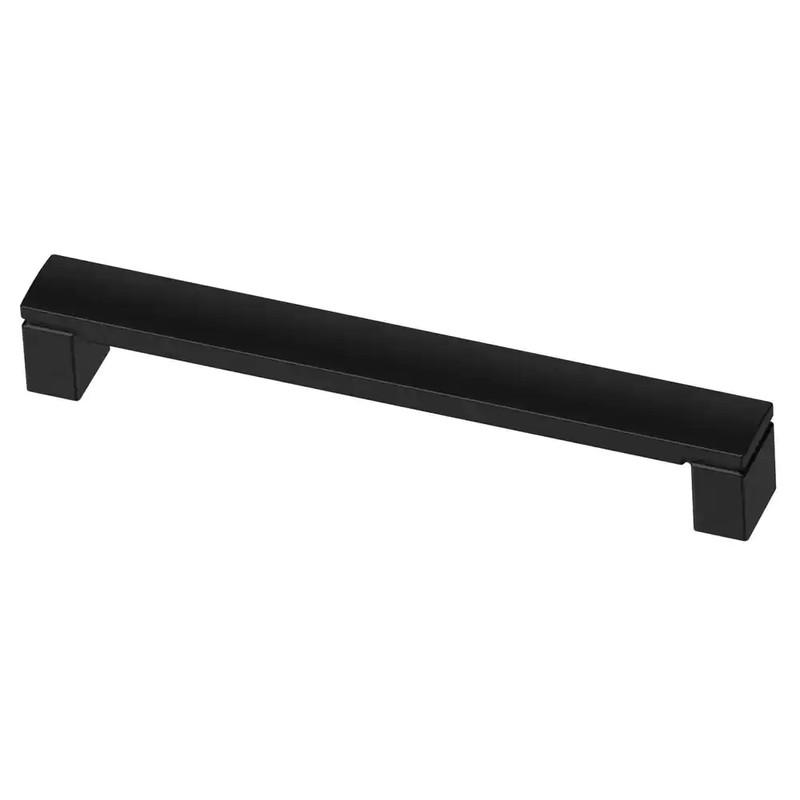 Simply Geometric 6-5/16 In. (160 Mm) Modern Matte Black Cabinet Drawer Pull