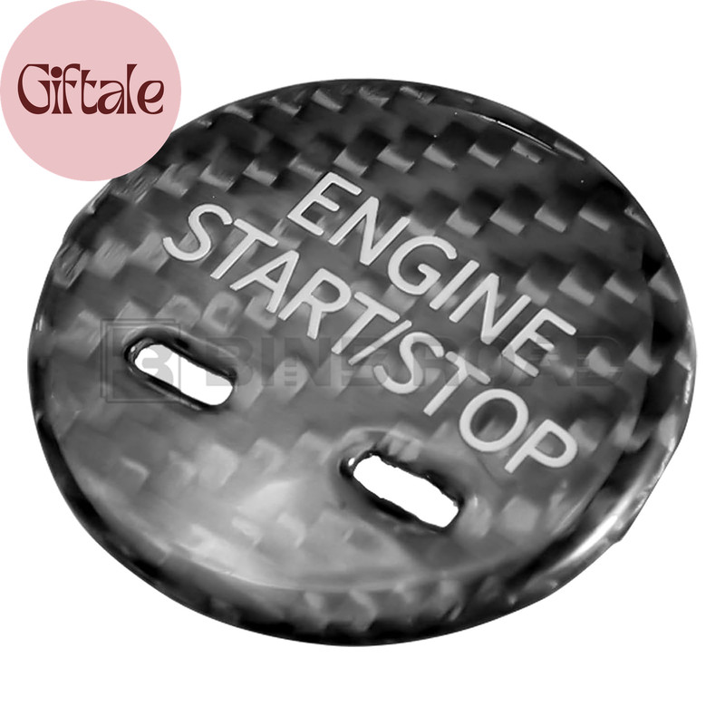 Engine Start Stop Push Button Cover Trim Carbon Fiber Compatible with Cadillac X gallery