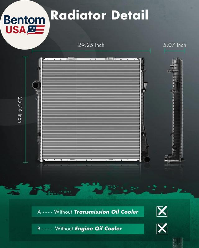 Aluminum Radiator Assembly Compatible with X5 2001 2002 2003 2005 2006 L6 3.0L, gallery
