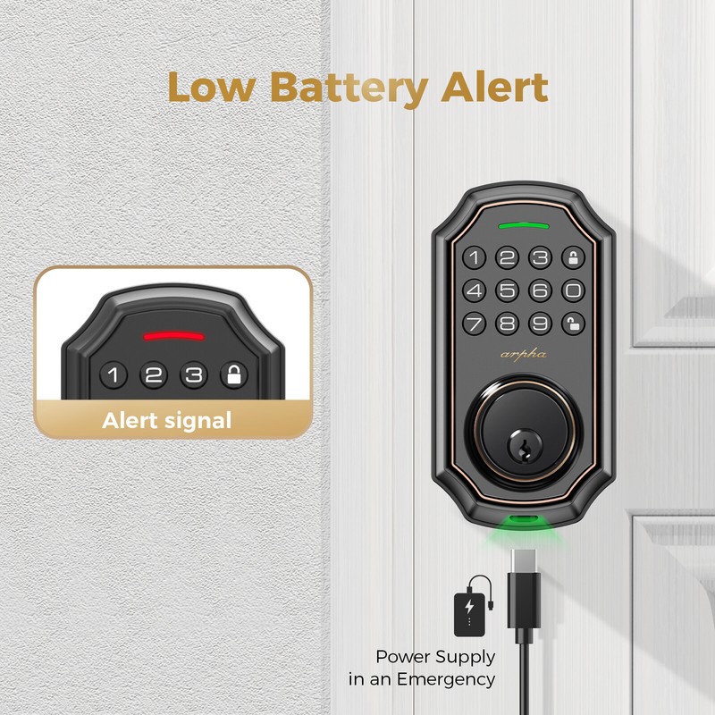 ARPHA Keyless Smart Door Lock AutoLock Open Mode One-Touch Lock/Unlock Anti-Peek gallery