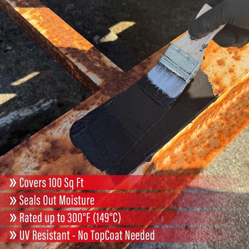 Ultimate Rust Prevention - 35 oz Matte Black Paint with Built-In Primer & Brush gallery
