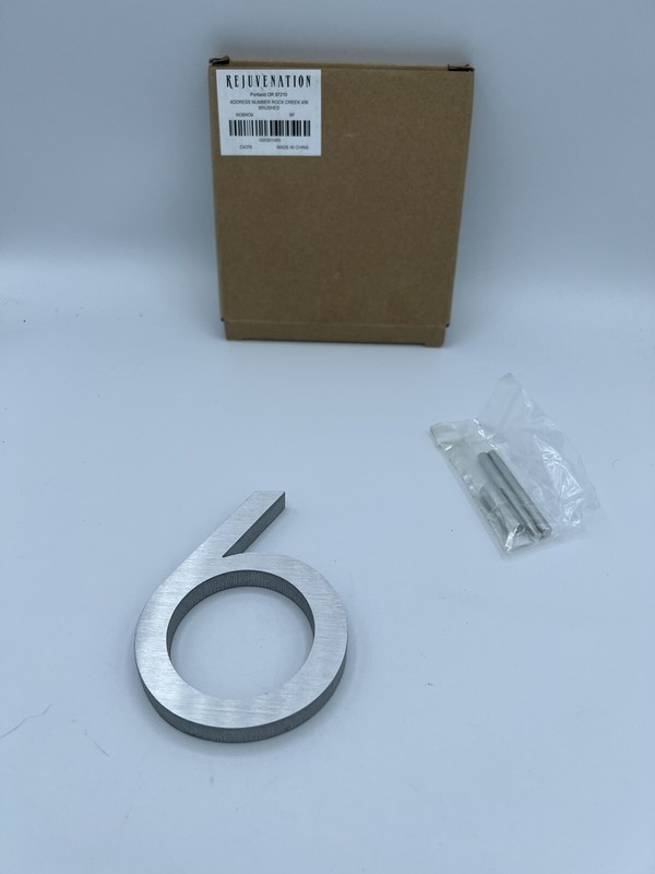 House Numbers 4″ Number 6 or 9 Brushed Aluminum C4379 Rejuvenation Rock Creek