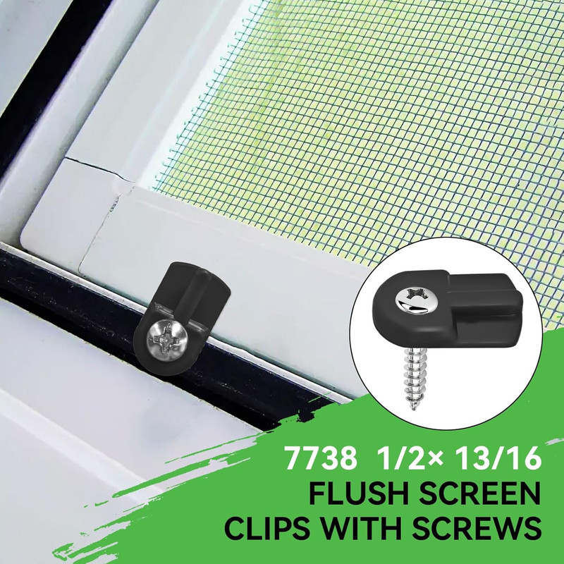 20 Pack Window Screen Clips with Screws, PL 7906 Flush Window Screen Holder Clip gallery