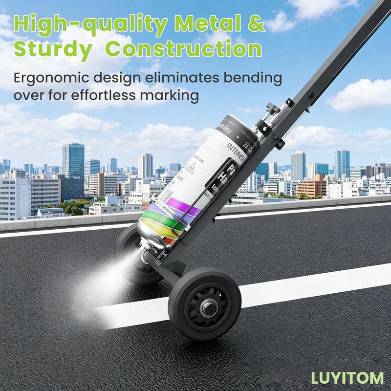 Portable Dual-Wheel Striping Machine for Effortless Lawn and Concrete Marking gallery