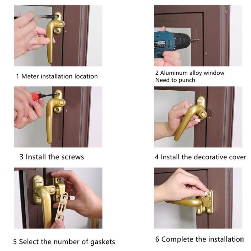 Window Hardware 1 Set Black/White Window Wheel Handle Easy Installation for H... gallery