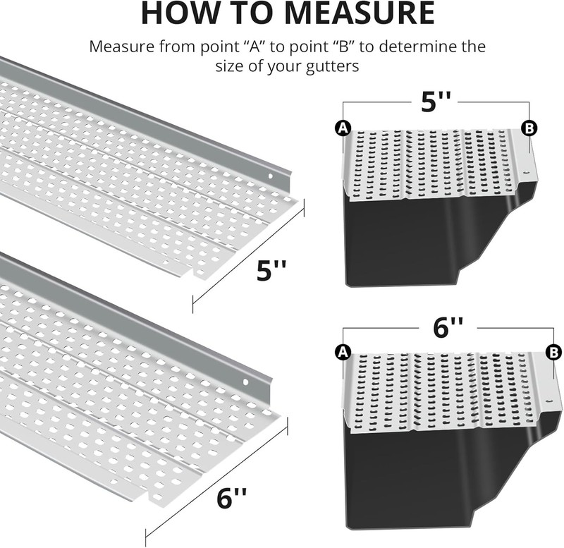 Gutter Guards 6inch Wide 52/104ft Total Length Cover Mesh Leaf Debris Protection gallery