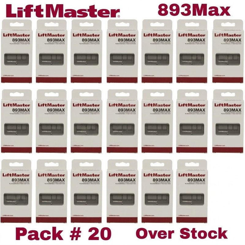 893MAX 3 Button LiftMaster Visor Remote Control Garage Door Opener PACK # 20