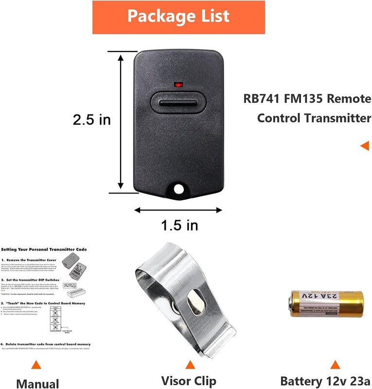 Long-Range Gate Clicker Remote Set for Mighty Mule & GTO - Set of 3, Easy Setup gallery