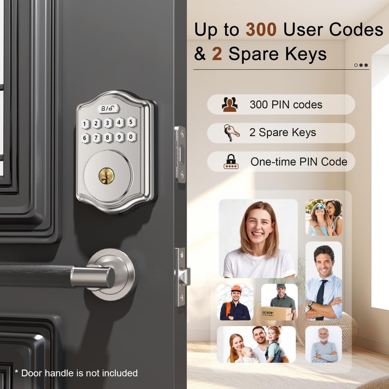 Keyless Entry Door Lock with Code Electronic Keypad Deadbolt with 2 Keys Smar... gallery