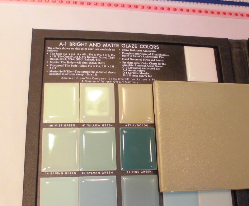 1 pc. *Avocado* Ceramic Tile Crystalline Glazed by American Olean 4-1/4" NOS gallery