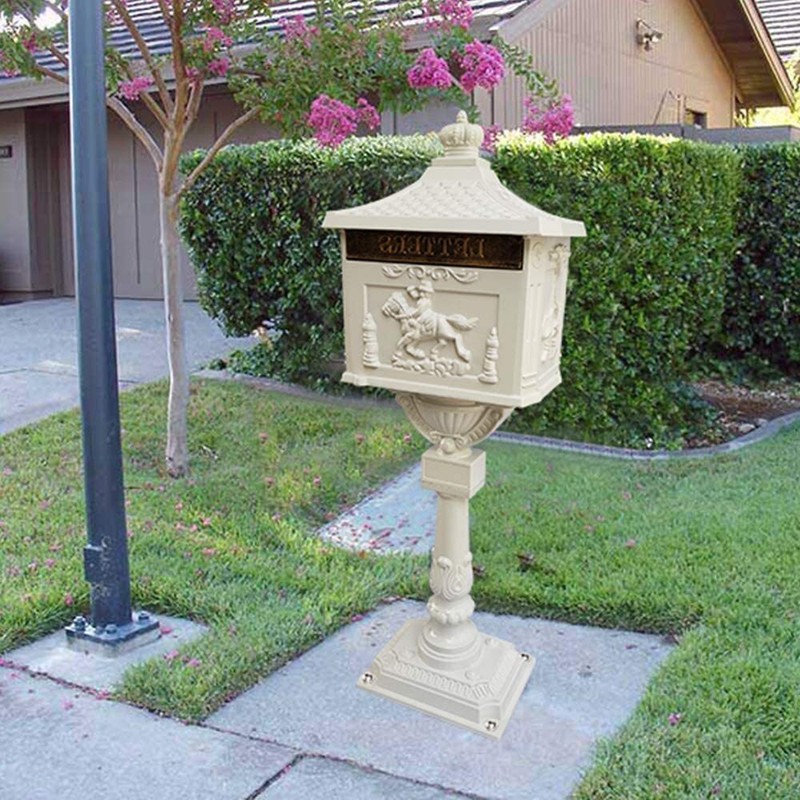 Lockable Mail Box Heavy Duty Cast Aluminum Door Postal Box Pedestal Mailbox gallery