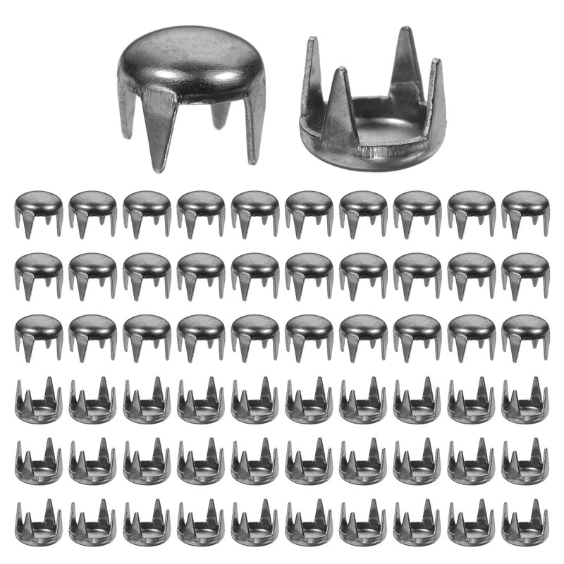 Round Dome Rivets [100pcs] – 5mm Round Dome Studs for Leather Craft – [Black]