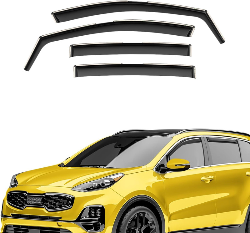 Extra Durable Window Deflectors In-Channel Window Visors Rain Guards Fit for Kia