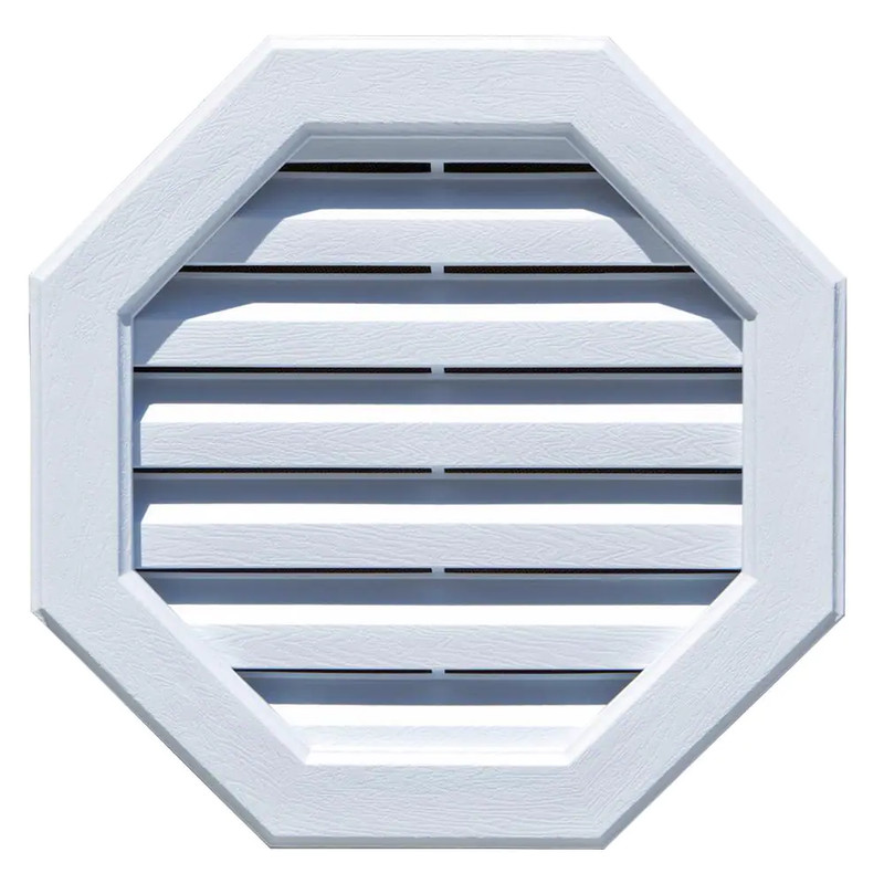 22 In. X 22 In. Polypropylene White Octagonal Gable Vent