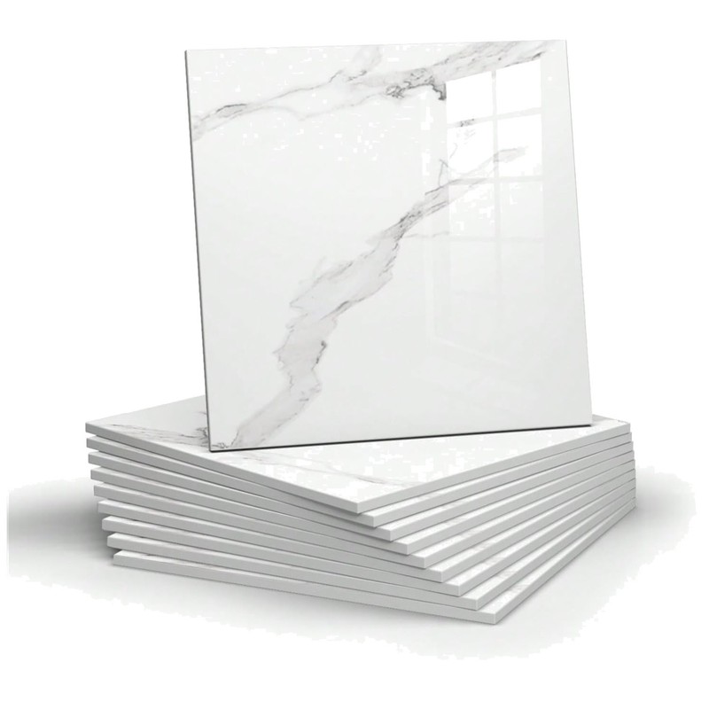 Marble Peel and Stick Backsplash Panels – 22pcs, White/Grey