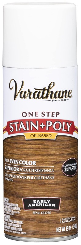 243869 Oil-Based One Step Stain + Poly Spray, 12 oz, Early American