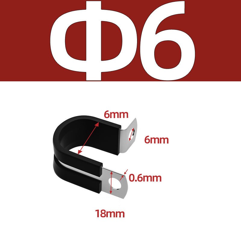 6-62 mm Rubber Lined P Clips Cable Mounting Hose Pipe Clamp A2 Stainless Steel