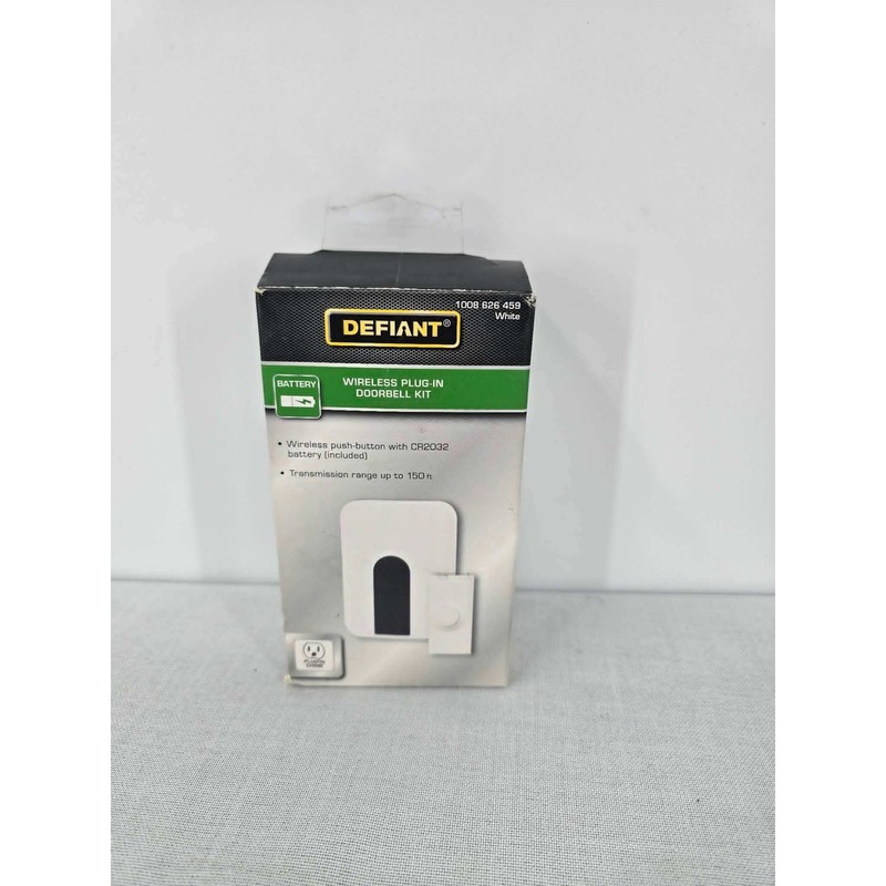 Defiant Wireless Plug-In Doorbell Kit White 150ft Range 3 Tunes 1008626459 NEW