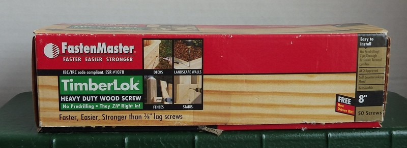 FastenMaster TimberLOK 8 in Structural Wood Screw(40Screws)WithHEX DRIVER BIT