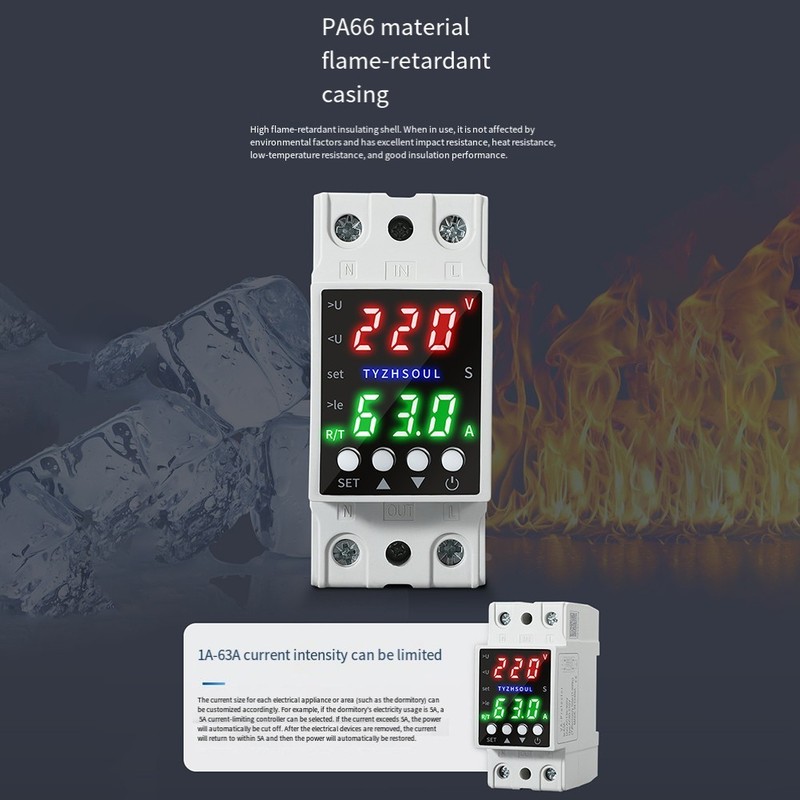 Smart Voltage Protector Device with Dual Display and Over Under Current Relay gallery