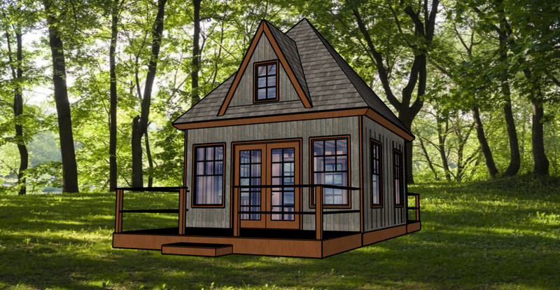 16 x 16 ft Small Cabin or Shed Pyramid Roof Traditional Style 16 O.C. -PDF