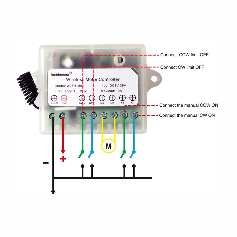 DC 8V 12V 24V 36V Motor Remote Control Switch for Control Linear Actuator 433Mhz gallery