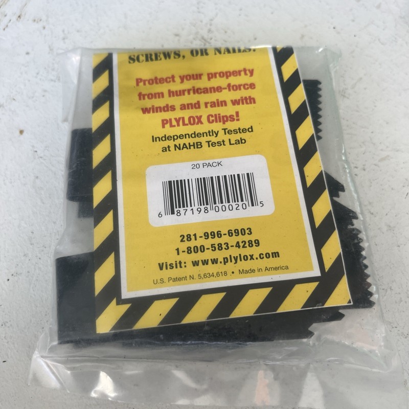 PLYLOX 1/2” NEW Sealed Window Carbon Steel Hurricane Clips (20 Clips)
