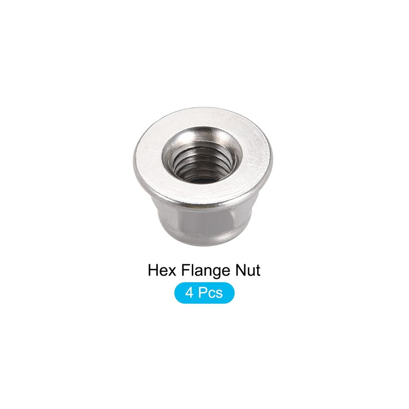 Hex Flange Nylon Insert Lock Nuts,4 Pcs,for Industrial Construction Fasteners gallery