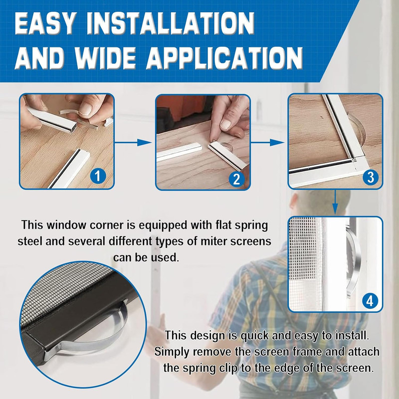30 PCS Window Screen Tension Spring Clips - Securely Hold Screens in Aluminum Ch gallery
