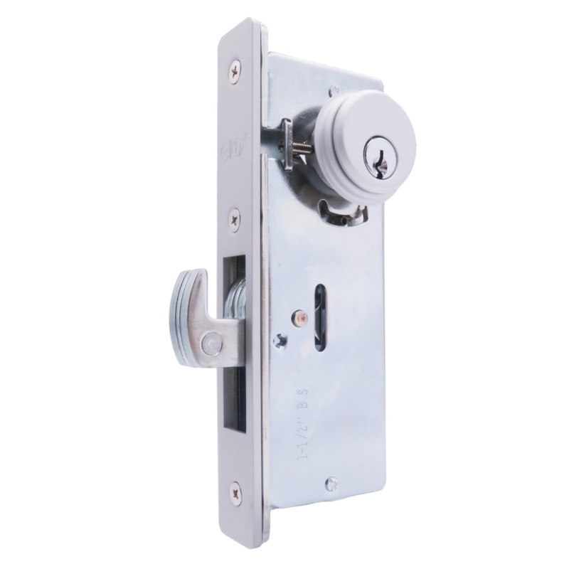 Narrow Stile Mortise Door Lock Hookbolt, Sliding Bolt, Double Keyed Cylinder, 4