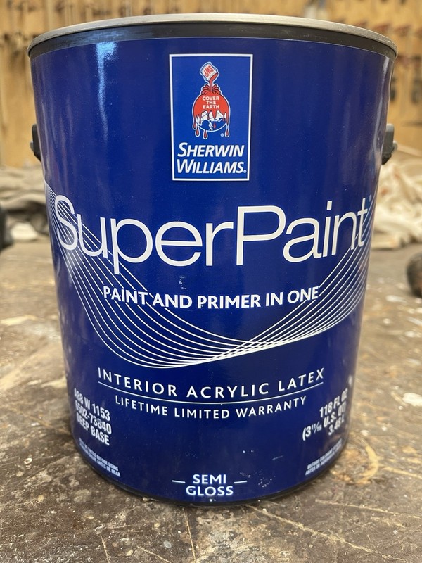1 Gallon Sherwin Williams Super Paint Interior Semi-Gloss/ 7018 Dovetail Gray